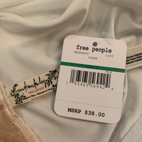 NWT Free People Camilla Bandeau Bralette Ivory L - Picture 14 of 15